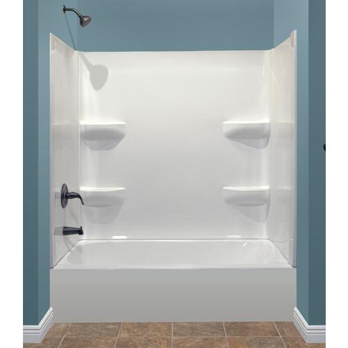 Style Selections 54x27 White 2-Piece Bathtub Shower Kit (Common: 54-in