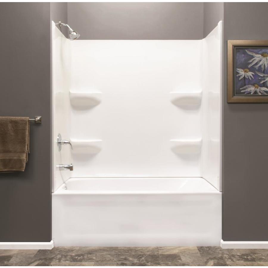 Style Selections 54x30 White 2 Piece Bathtub Shower Kit Common 54 In X 54 In Actual 54 In X 54 In In The Bathtub Shower Kits Department At Lowes Com