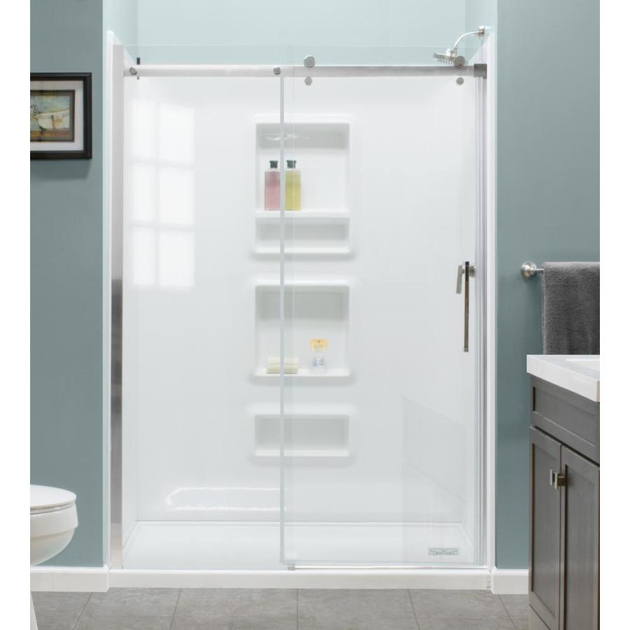Style Selections Tao 56 In To 60 In W Frameless Bypass Sliding