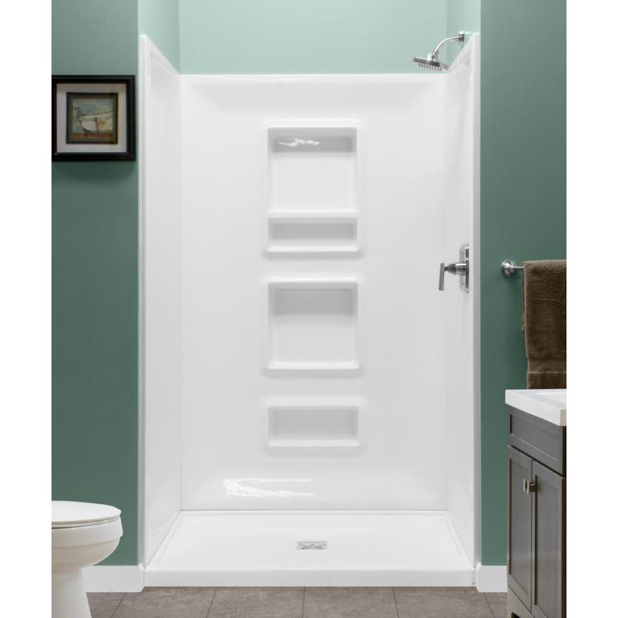 Style Selections White 3-Piece Alcove Shower Kit (Common ...