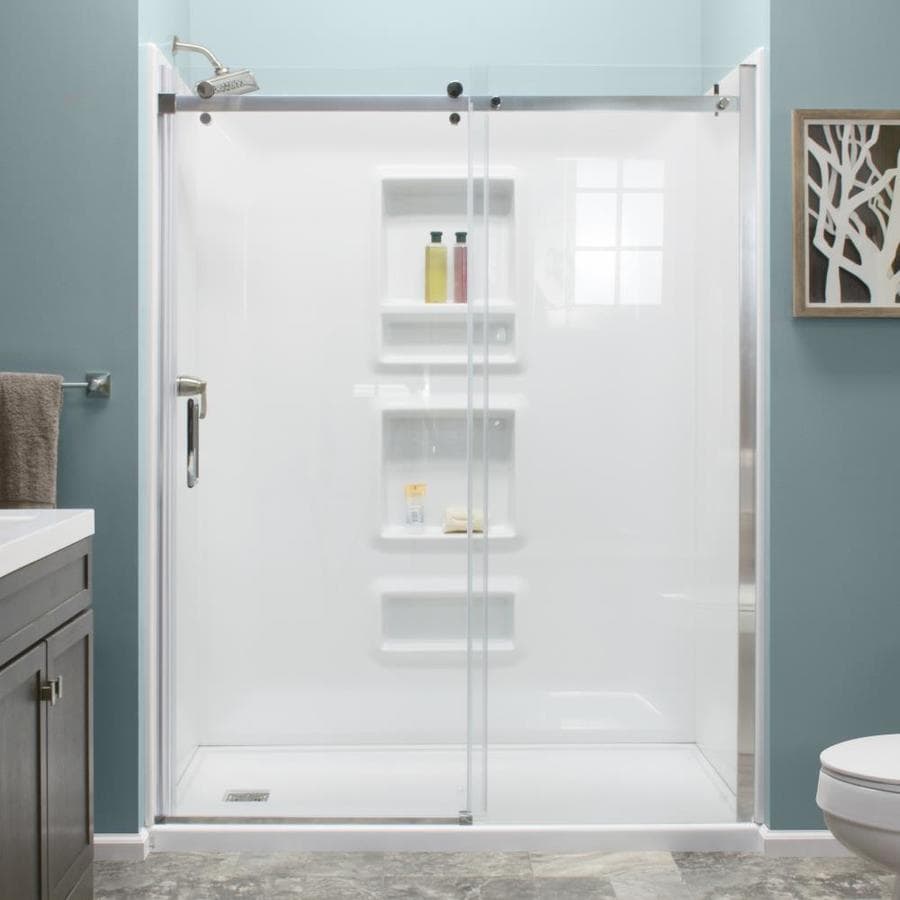 Style Selections White 4-Piece Alcove Shower Kit (Common: 32-in x 60-in ...