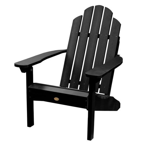 highwood The Adirondack Collection Black Plastic Stationary Adirondack