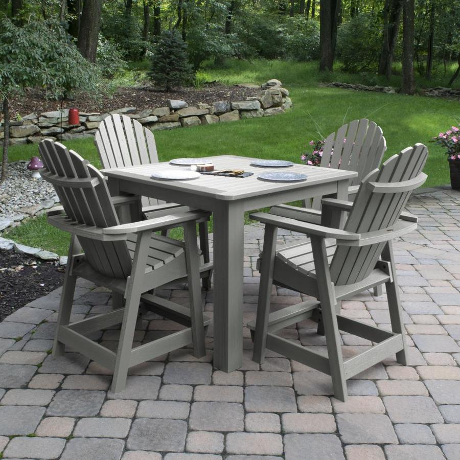 highwood The Adirondack Collection 5-Piece Gray Frame Bistro Patio Set ...