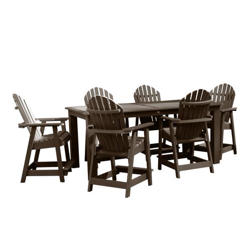 Highwood The Adirondack Collection 7 Piece Brown Frame Bar Height Patio