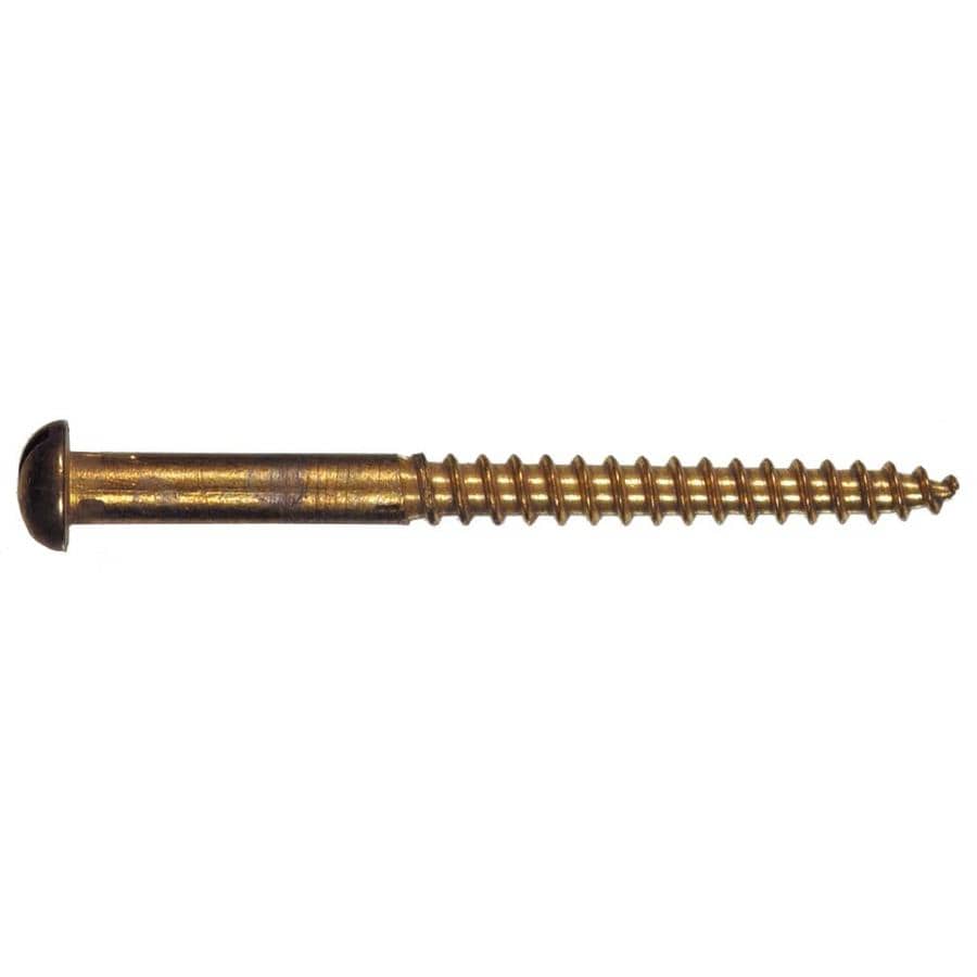 6-18 X 1//2 Slotted Round Wood Screw Brass Package Qty 100