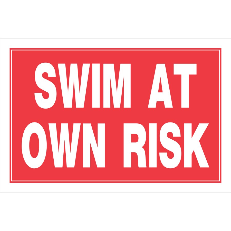 Hillman 841936 8-in x 12-in Swim At Own Risk Sign