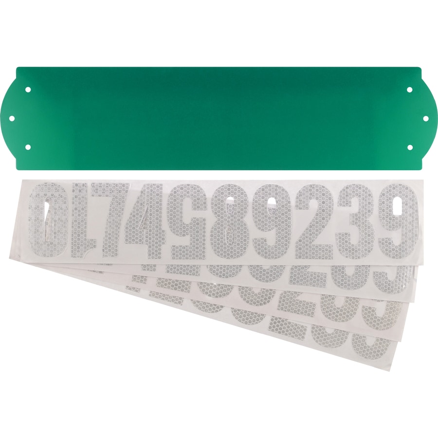 Hillman 4-in H x 18-in W Green Die-cast Metal Address Plaque Kit