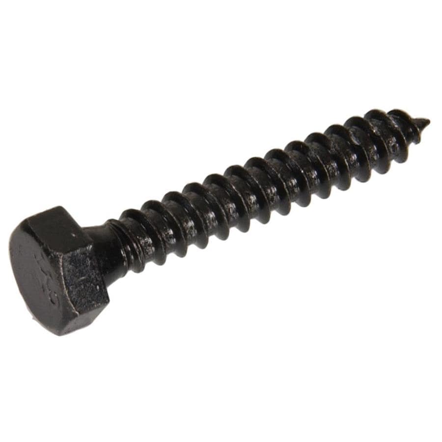 Hillman 5/16in x 2in Black Coated HexHead Interior Lag Screws (12