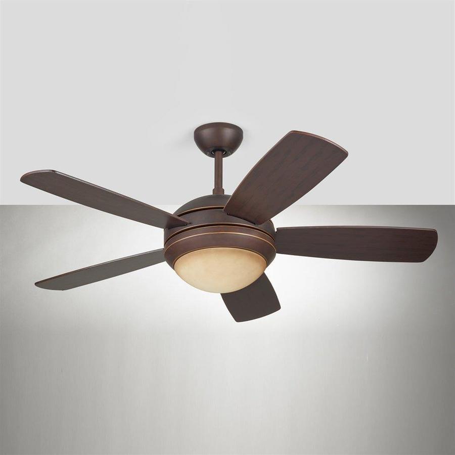 Discus Ii 44 In Bronze Indoor Ceiling Fan With Light Kit 5 Blade