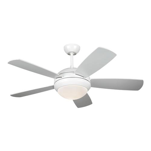 Discus 44 In White Indoor Ceiling Fan With Light Kit 5 Blade