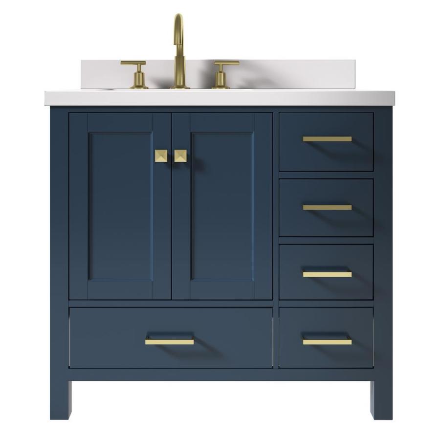 ARIEL Cambridge 37-in Midnight Blue Undermount Single Sink Bathroom ...