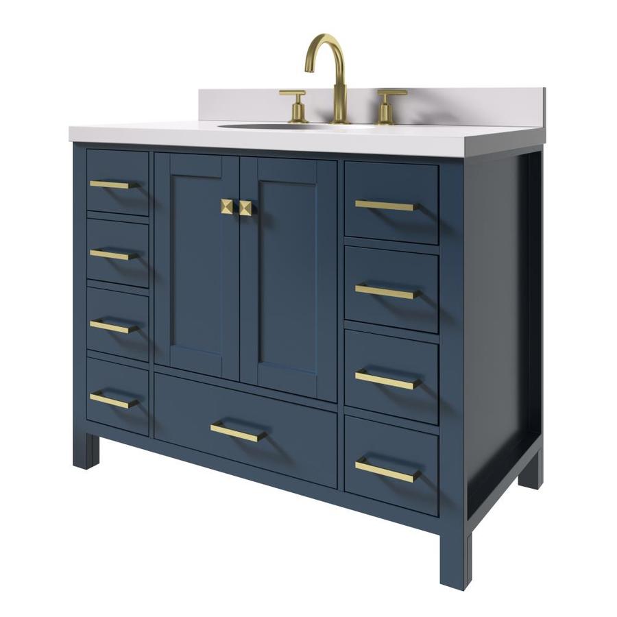 ARIEL Cambridge 43-in Midnight Blue Undermount Single Sink Bathroom ...