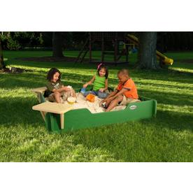 Outdoor Toys At Lowes Sandlock 59 In X Green Square Plastic Sandbox
