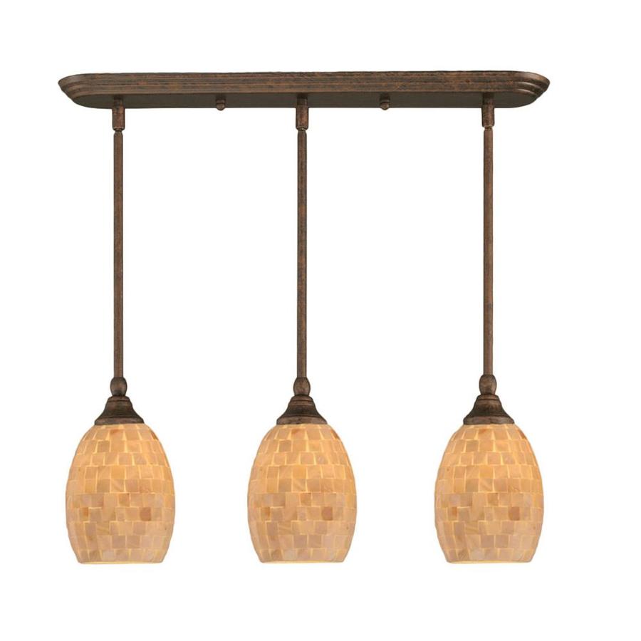 Divina Bronze Modern/Contemporary Marbleized Glass Linear Pendant Light