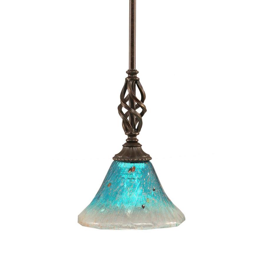 Shop Divina 7in Dark Granite Mini Marbleized Glass Pendant at