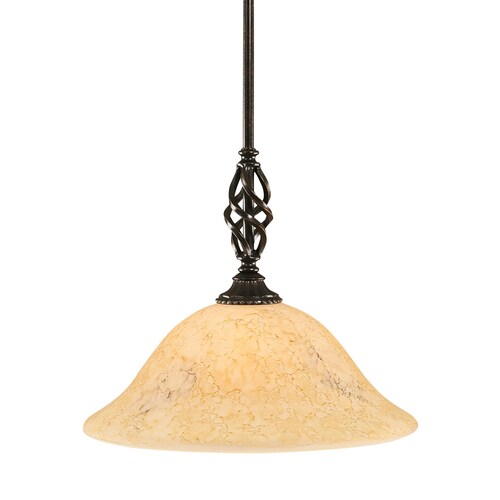 Brooster Dark Granite Transitional Marbleized Glass Dome Mini Pendant