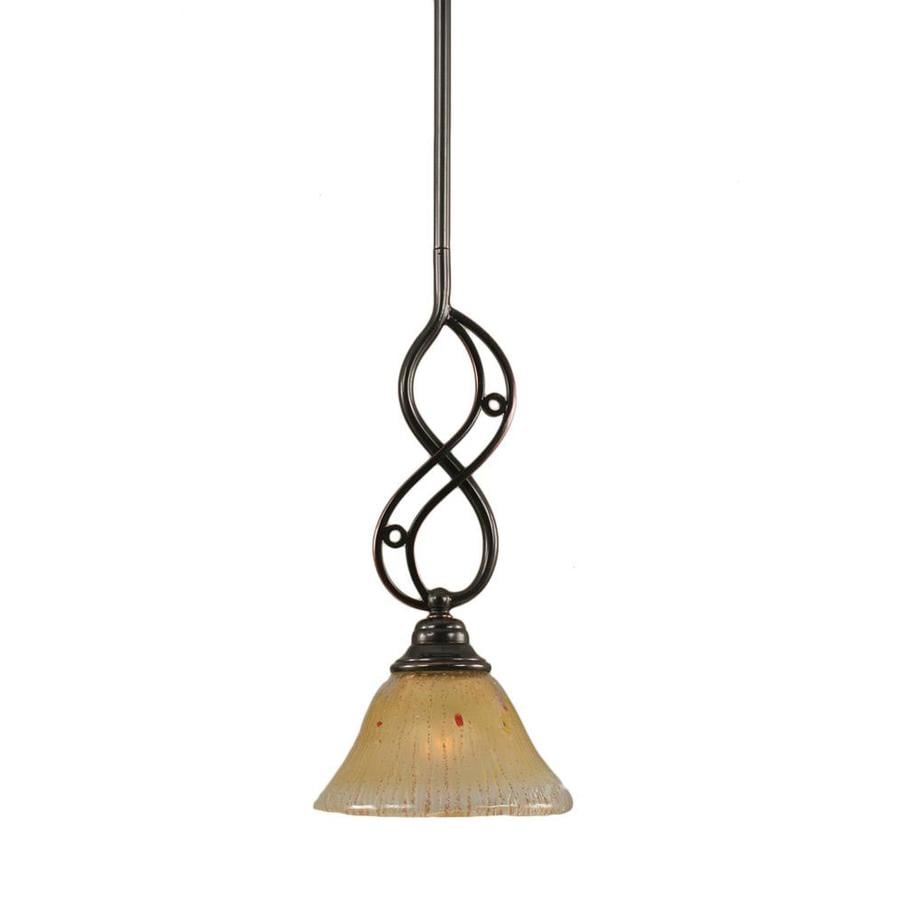 Divina Black Copper Pendant Light Modern/Contemporary Marbleized Glass Bell Pendant Light