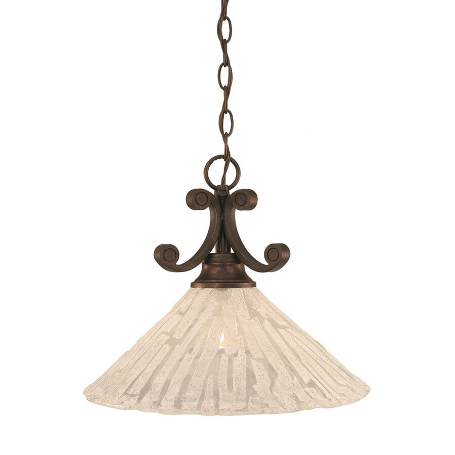 Shop Divina 16in Bronze Single Marbleized Glass Bell Pendant at