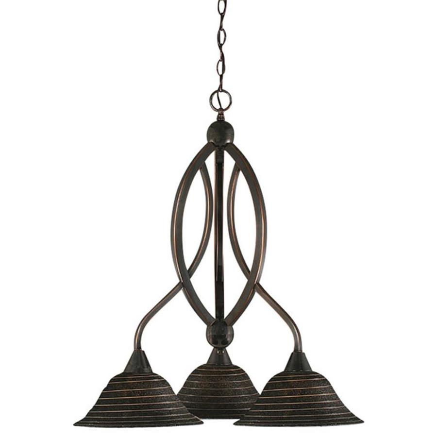 Divina 3Light Black Copper Transitional Tinted Glass Candle Chandelier