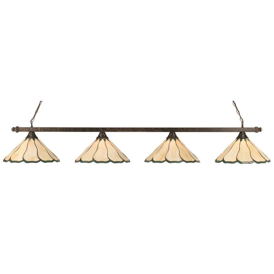 shop divina 16-in w 4-light bronze kitchen island light with tiffany