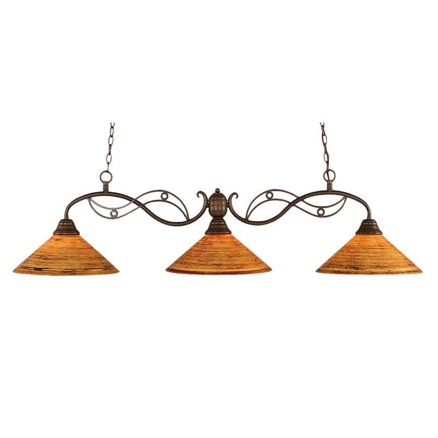 Brooster 16-in W 3-Light Bronze Kitchen Island Light with Tinted Shade ...