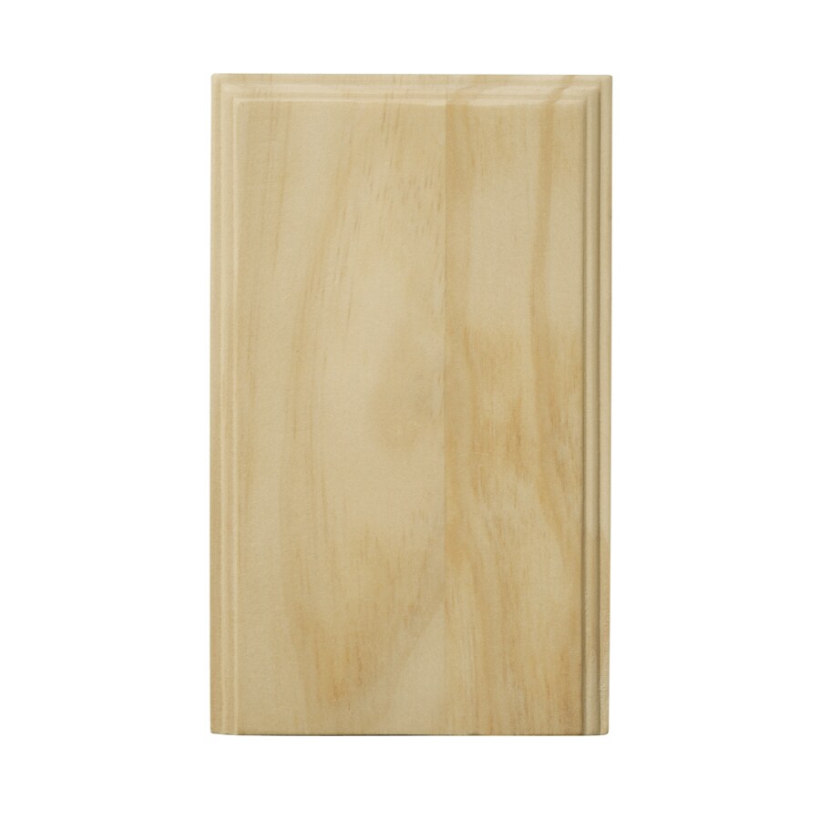 EverTrue EV1401PBPINE 0.875-in x 2.75-in x 4.5-in Unfinished Pine Plinth Moulding Block