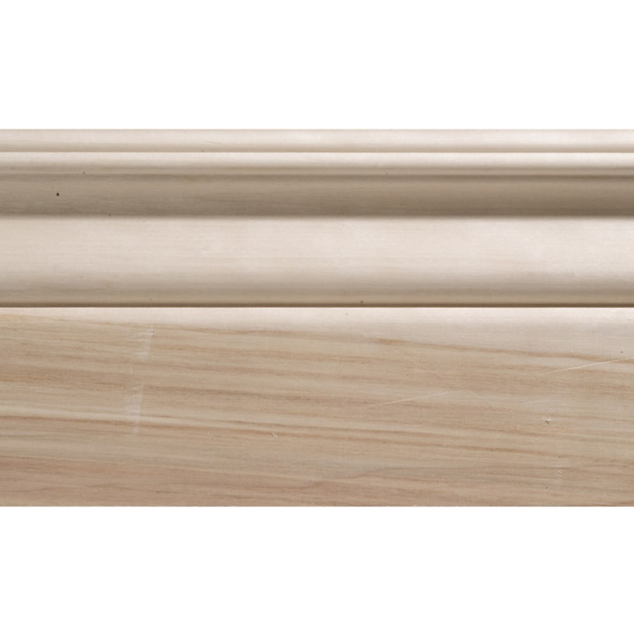 4.25in x 8ft Interior White Hardwood Unfinished Baseboard Moulding at