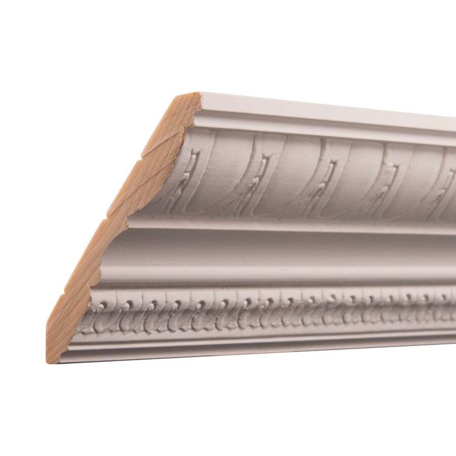 Ornamental 415/32in x 8ft White Hard Primed Crown Moulding in the