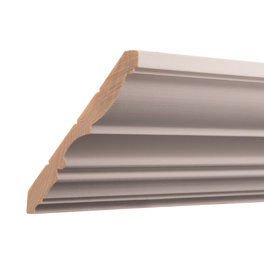 Ornamental 4.406in x 12ft White Hardwood Primed Crown Moulding at