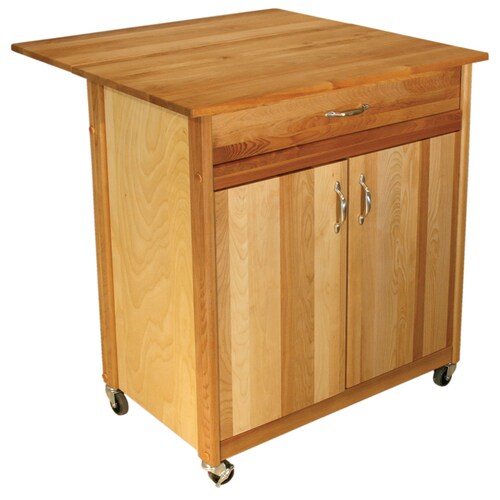 Catskill Craftsmen Brown Wood Base with Birch Butcher Block Top Kitchen