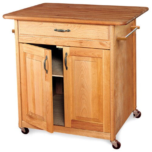 Catskill Craftsmen Brown Wood Base with Birch Butcher Block Top Kitchen ...