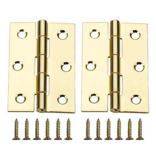 Gatehouse 21/2in Polished Brass Mortise Door Hinge (2Pack) in the