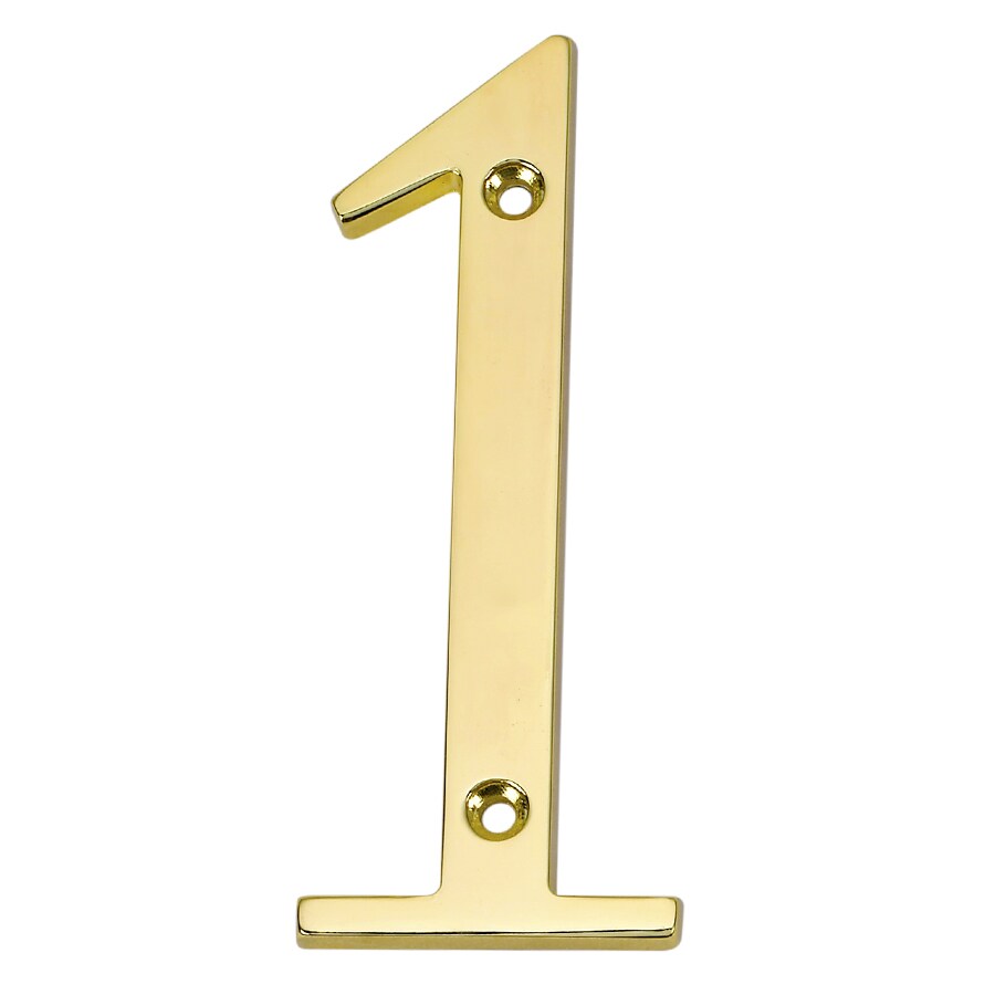 Gatehouse 4in Polished Brass Number 1 in the House Letters & Numbers