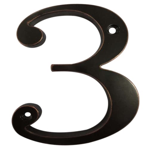 Gatehouse 4-in Oil Rubbed Bronze Number 3 in the House Letters ...