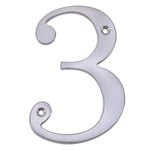 Gatehouse 4in Satin Nickel Number 3 in the House Letters & Numbers