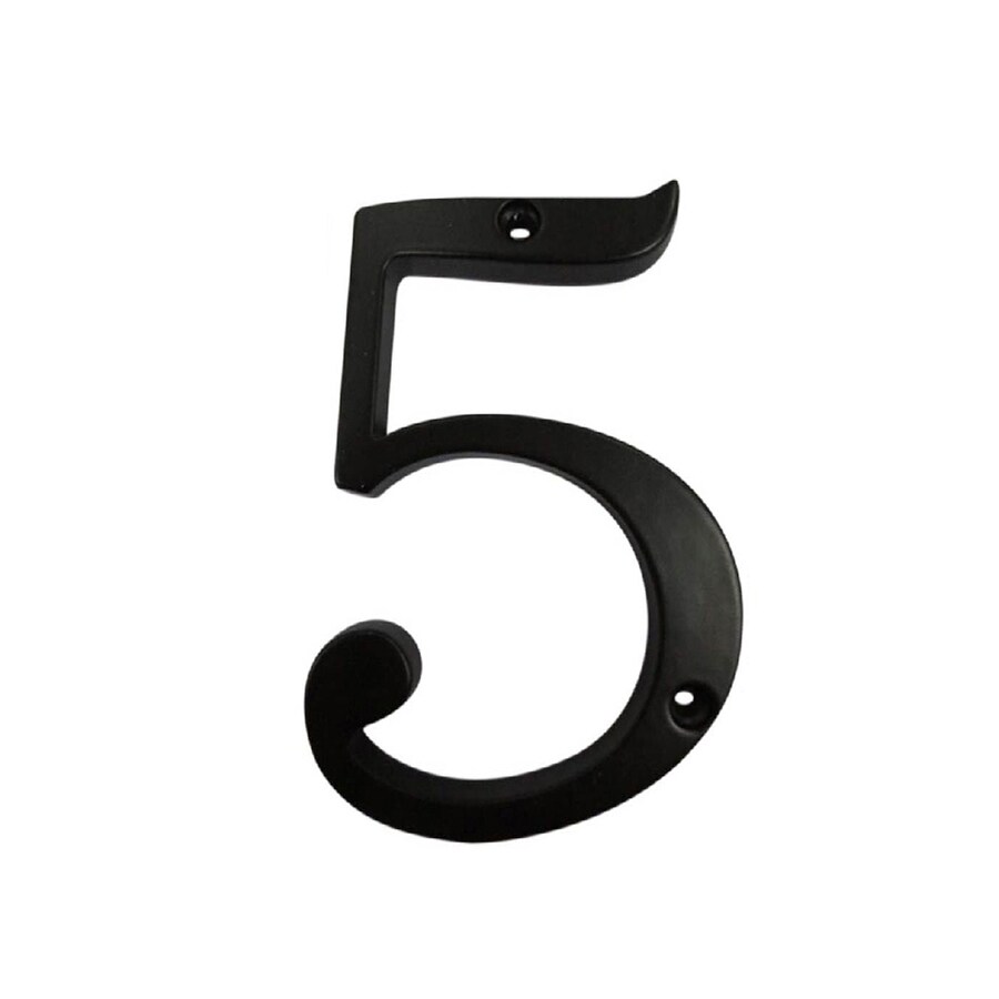 Gatehouse 4-in Black Number 5 in the House Letters & Numbers department ...