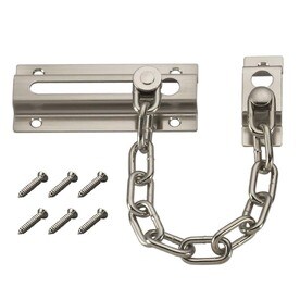 Gatehouse 3-1/3-in Satin Nickel Slide Bolt Entry Door Chain Guard