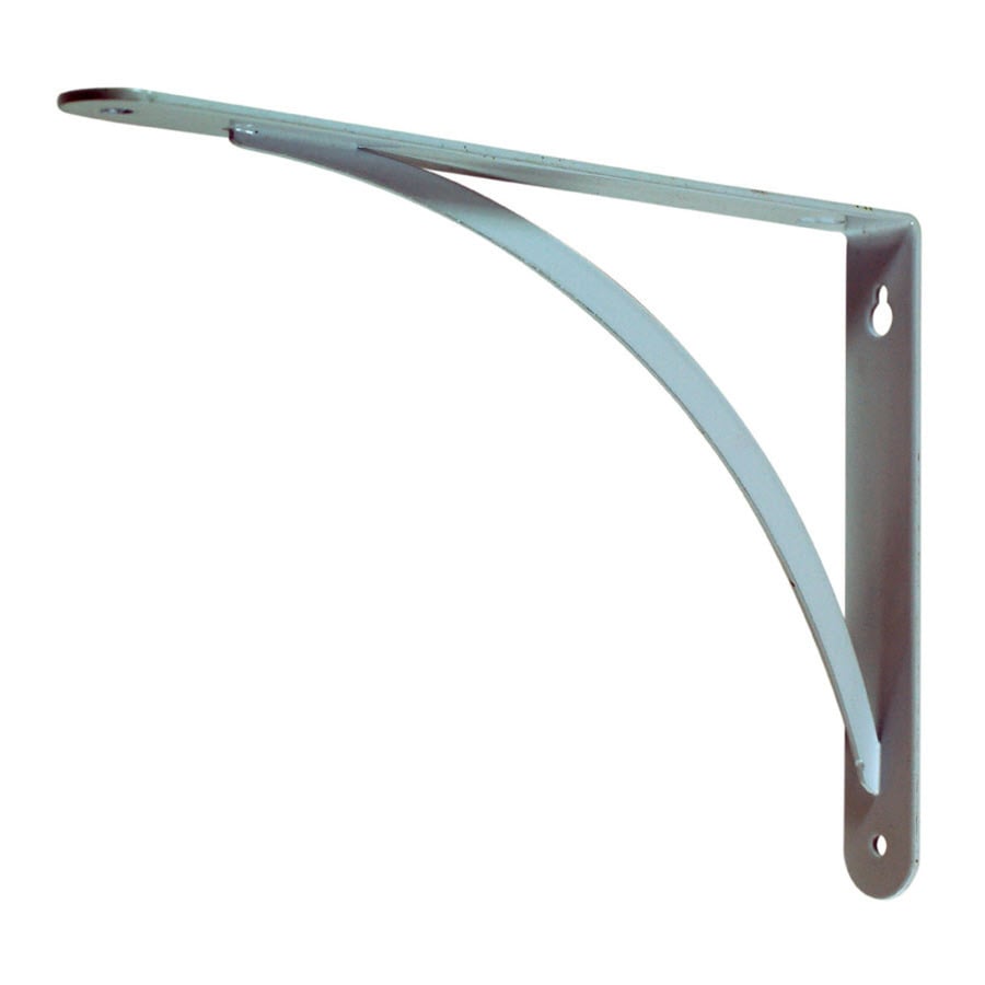 Shop Style Selections Steel 9.06in D x 6.54in L x 0.98in W White Decorative Shelf Bracket at 