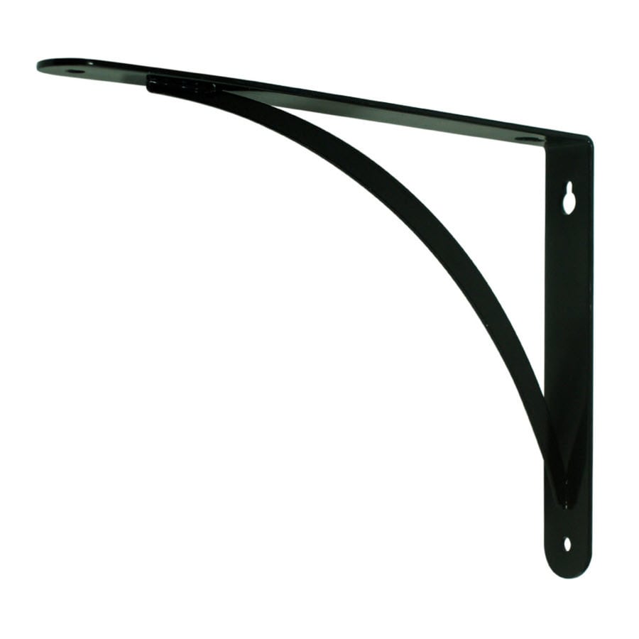 Shop Style Selections Steel 9.06in D x 6.54in L x 0.98in W Black Decorative Shelf Bracket at 