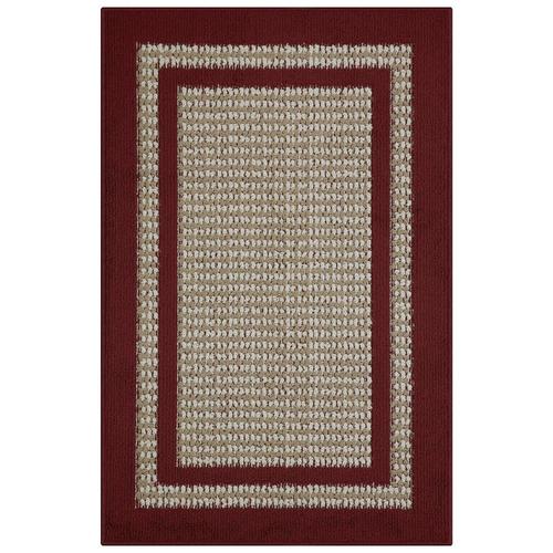Maples Rugs 3 x 4 Cranberry/Maverick Indoor Border Throw Rug in the