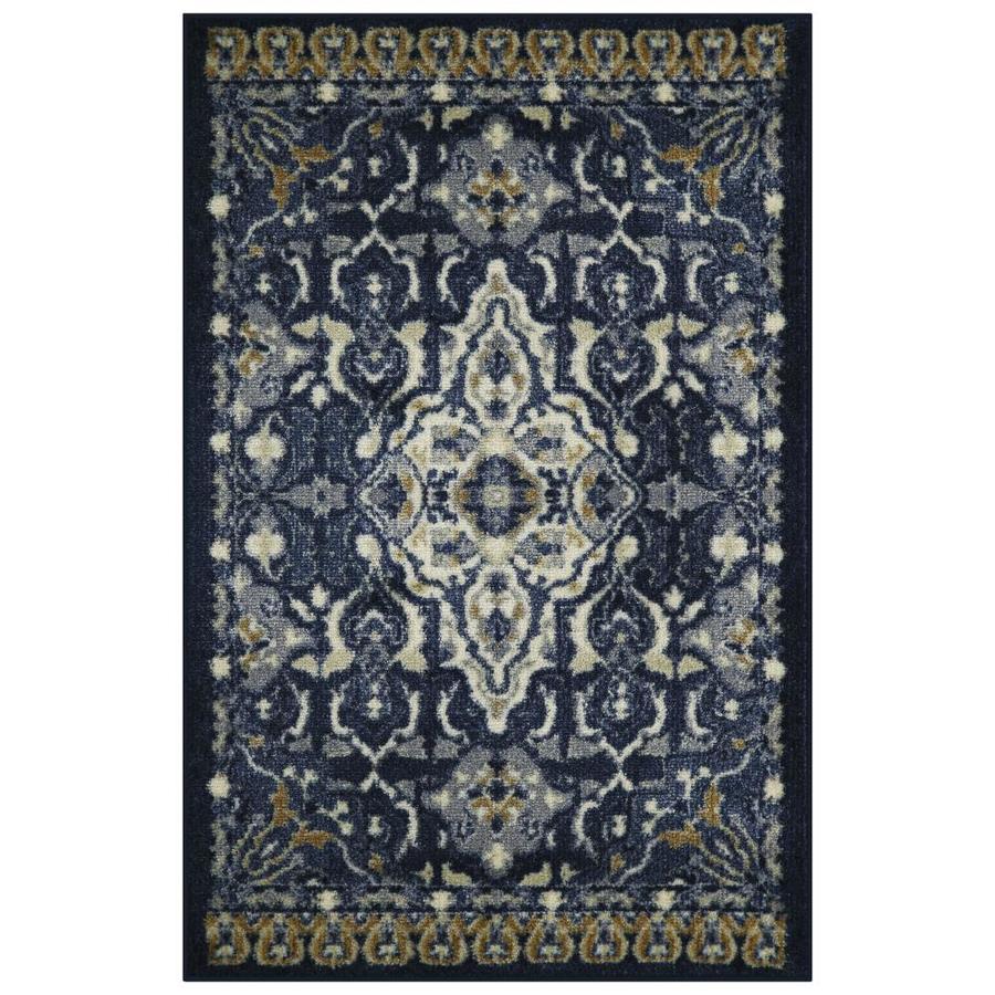 Allen Roth Blue Multi Rectangular Indoor Machine Made Moroccan