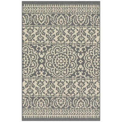 allen + roth 2 x 3 Gray/Cream Indoor Geometric Throw Rug allen + roth 2 x 3 Gray/Cream Indoor Geometric Throw Rug