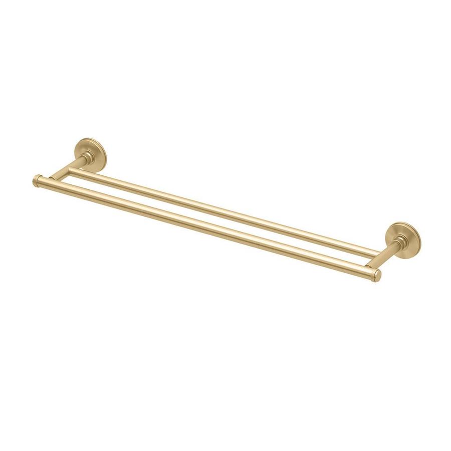 Gatco Montgomery 24in double Brushed Brass Wall Mount Double Towel Bar