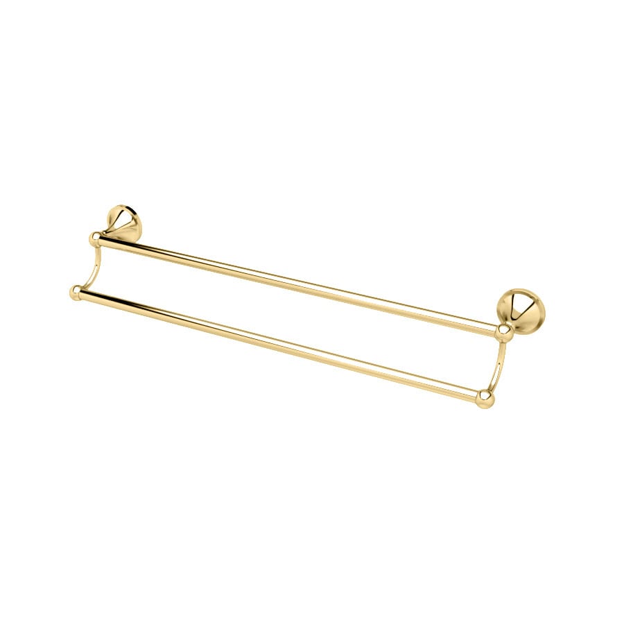 Gatco Hatton 24-in Polished Brass Double Towel Bar at Lowes.com