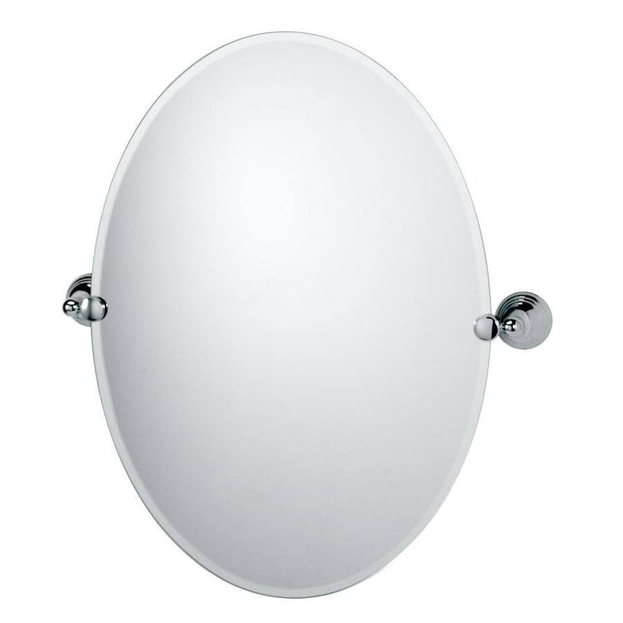 Gatco Charlotte 24-in Chrome Oval Frameless Bathroom Mirror In The ...