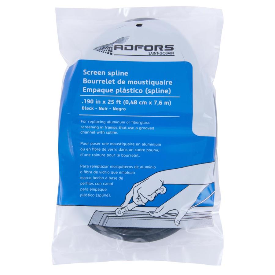 Saint-Gobain ADFORS 70063 1/8-in x 25-ft Black Vinyl Screen Spline