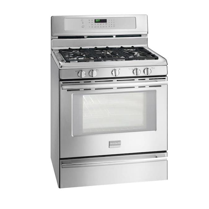Frigidaire Professional 30 In 5 Burners 5 Cu Ft Self Cleaning Gas Range Stainless Steel In The Single Oven Gas Ranges Department At Lowes Com