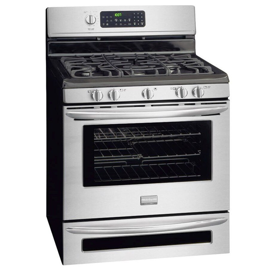 Shop Frigidaire Gallery 30-in 5-Burner 5-cu ft/0.5-cu ft Self-Cleaning Double Oven Convection 