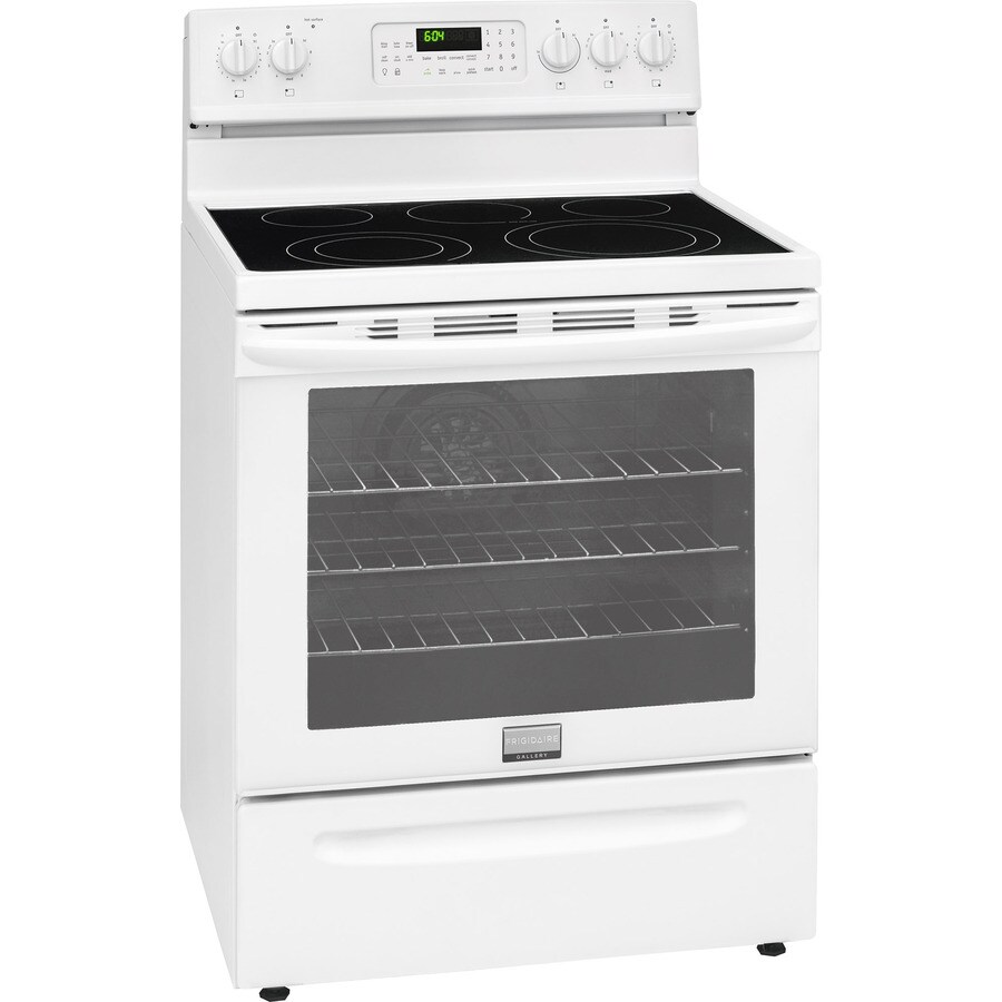 Frigidaire Gallery 30-in Glass Top Self-Cleaning Electric Range (White ...