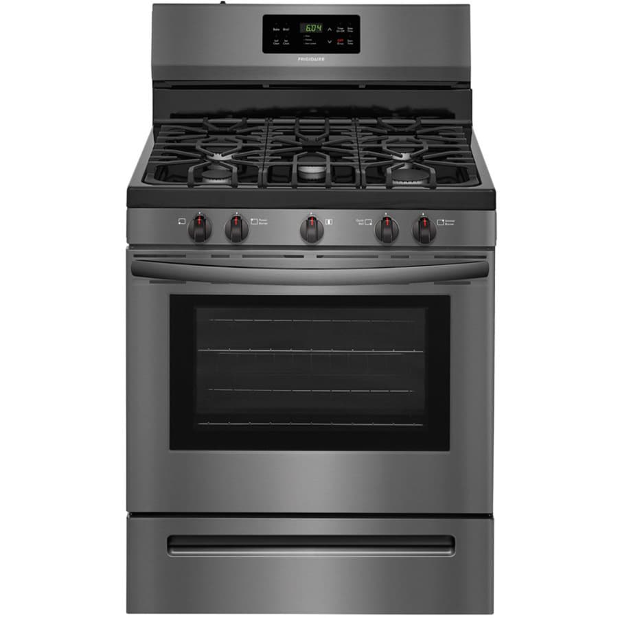 Frigidaire 5 Burner 5 Cu Ft Self Cleaning Freestanding Gas Range Black Stainless Steel Common 9250